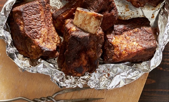 pork on an aluminium foil