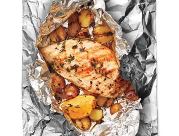 Lemon Chicken with Fingerling Potatoes Foil Packet